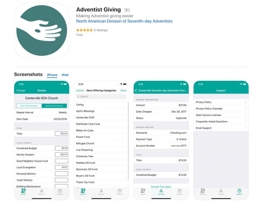 Giving On The Go- Adventist Giving App